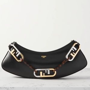 Original FENDI O'Lock Swing logo-jacquard chenille shoulder bag